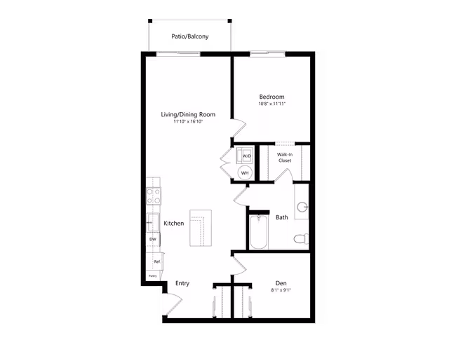 1 Bed + Den A5 10-305 floor plan
